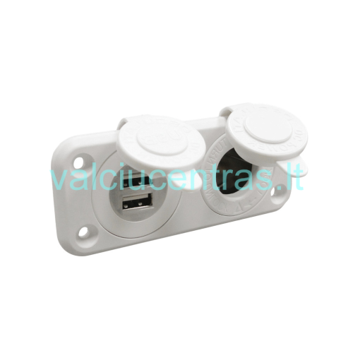 Skydelis su dvigubu USB lizdu ir rozete